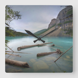 Moraine Lake, Alberta Kanada Quadratische Wanduhr