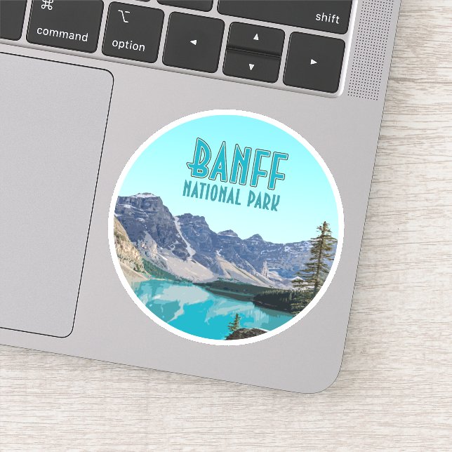 Moraine Lake Banff Nationalpark Kanada Vintag Aufkleber (Detail)