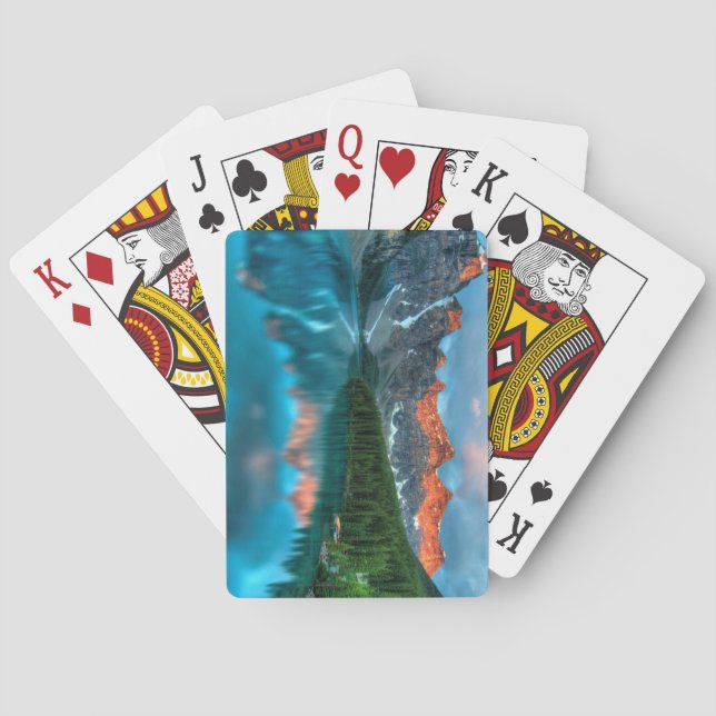 Moraine Lake bei Sonnenuntergang Spielkarten (Rückseite)