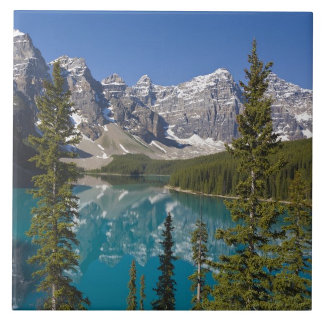 Moraine Lake, Canadian Rockies, Alberta, Kanada 2 Fliese (Vorderseite)