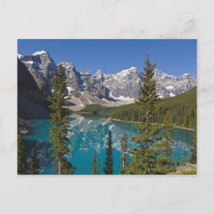 Moraine Lake, Canadian Rockies, Alberta, Kanada 2 Postkarte