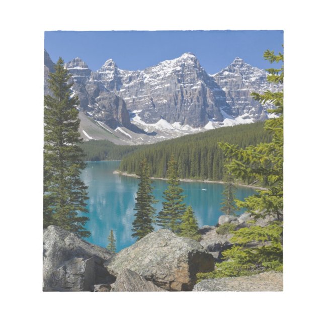 Moraine Lake, Canadian Rockies, Alberta, Kanada Notizblock (Vorderseite)