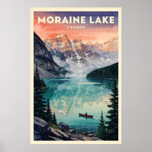 Moraine Lake Kanada Vintage-Reiseplakat Poster