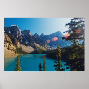 Moraine See des Sommer-Sonnenuntergang- , Kanada Poster