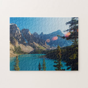 Moraine See des Sommer-Sonnenuntergang- , Kanada Puzzle
