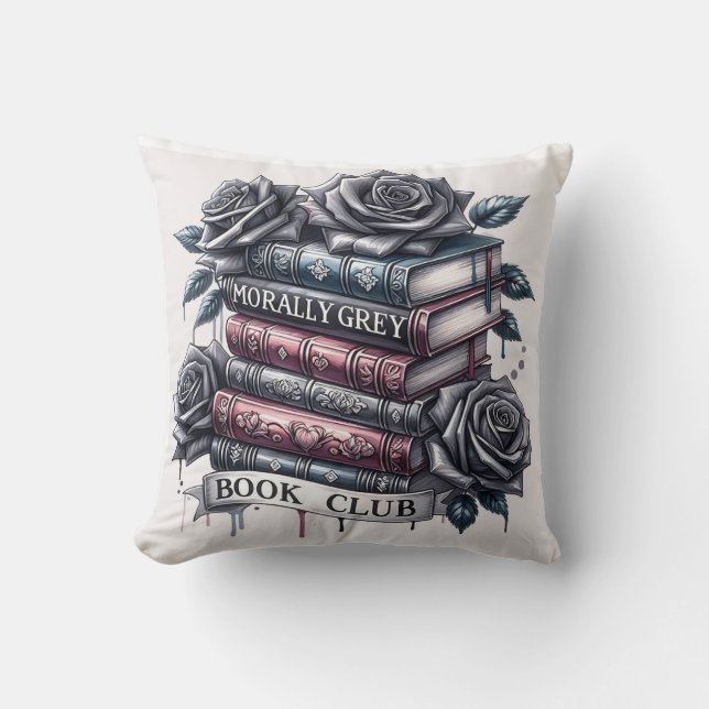 Moral Gray Dark Romance Bookish Throw Pillow Kissen (Vorderseite)