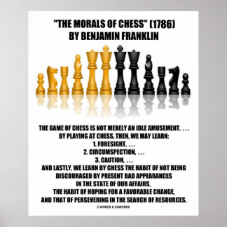 Morale des Schachs Benjamin Franklin Reflektives S Poster