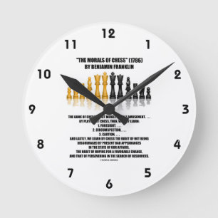 Morale des Schachs Benjamin Franklin Reflektives S Runde Wanduhr
