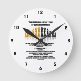 Morale des Schachs Benjamin Franklin Reflektives S Runde Wanduhr