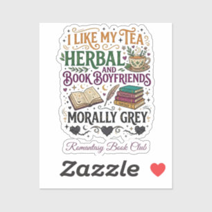 Moralisch Grauer Buchfreund Kräutertee Buchclub Aufkleber