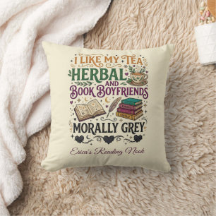 Moralisch Grauer Buchfreund Kräutertee Buchclub Kissen