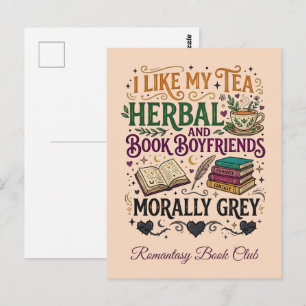 Moralisch Grauer Buchfreund Kräutertee Buchclub Postkarte