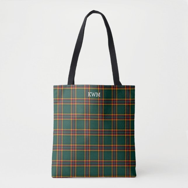 Moran Clan Tartan Dark Green Kariert Monogram (Vorderseite)