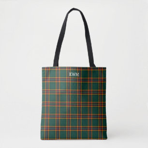 Moran Clan Tartan Dark Green Kariert Monogramm
