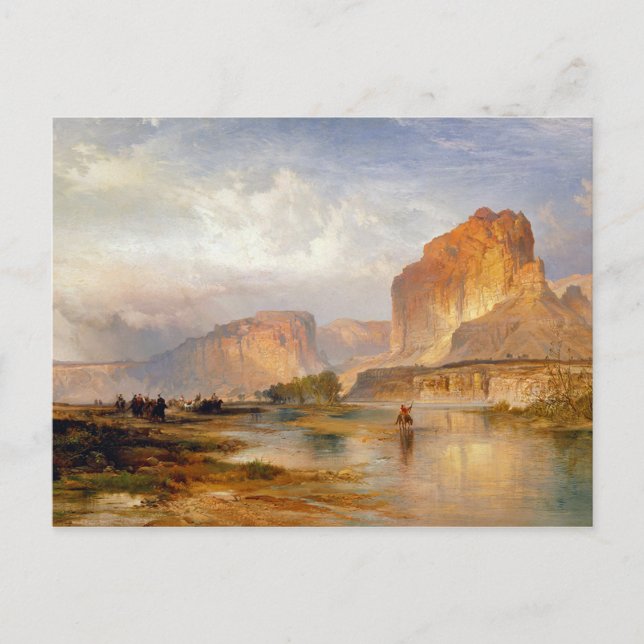 Moran Cliffs of Green River Painting Postkarte (Vorderseite)