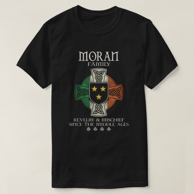 Moran Family Ireland Nachname irisches Kleeblatt T-Shirt (Design vorne)
