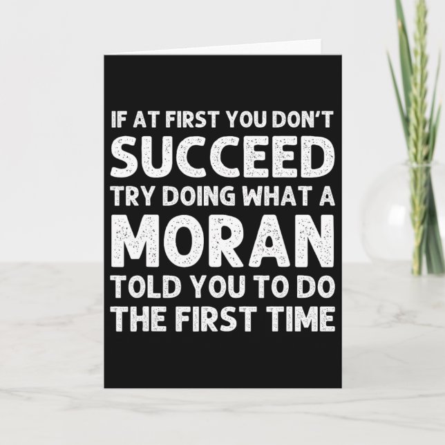 Moran Funny Surname Family Tree Birthday Reunion I Karte (Vorderseite)