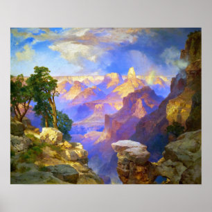 Moran - Grand Canyon mit Regenbogen Poster