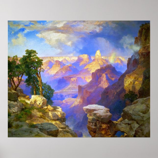 Moran - Grand Canyon mit Regenbogen Poster (Vorne)