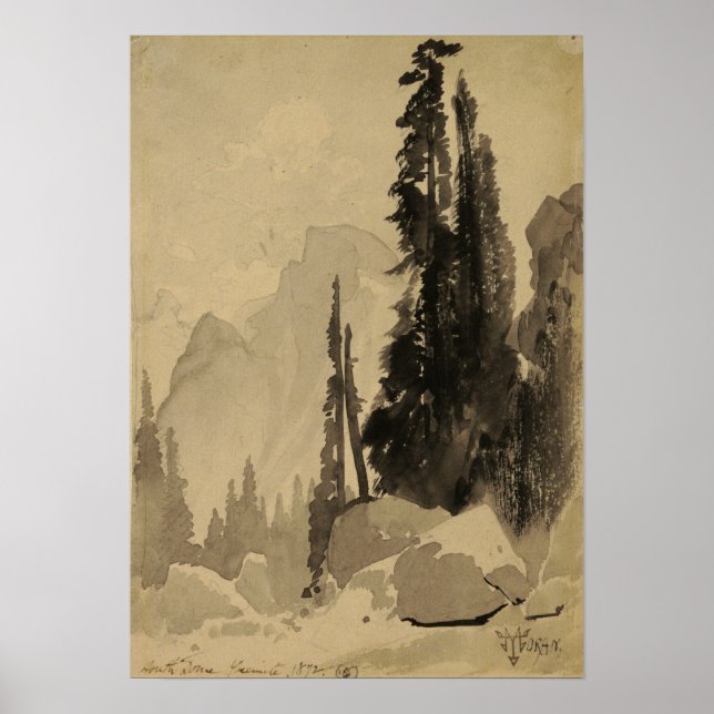 Moran - Halbkuppel Yosemite 1872 Poster (Vorne)