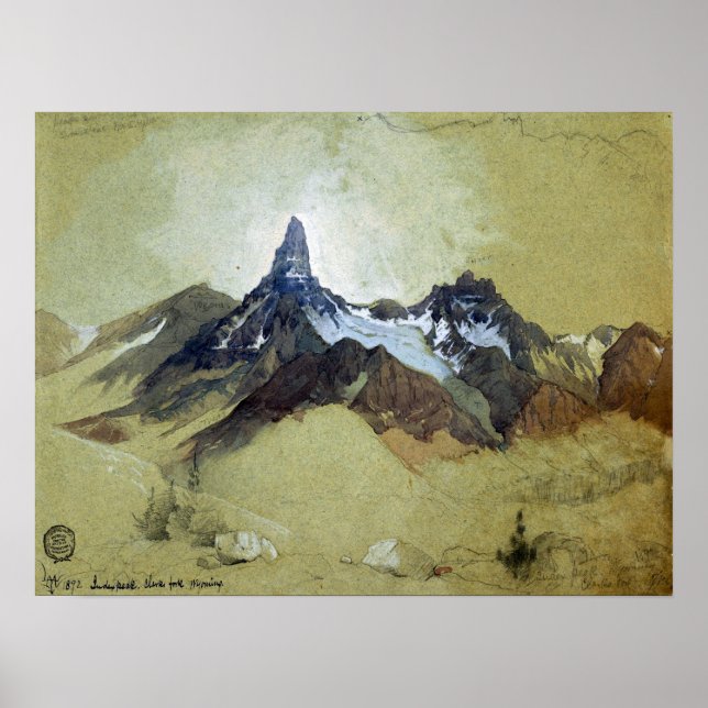 Moran - Index Peak Clark's Gabel Wyoming 1892 Poster (Vorne)