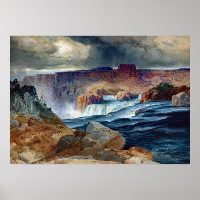 Moran Shoshone Falls Idaho Malerei Poster (Vorne)