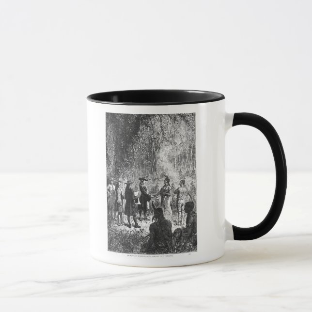 Moravian Missionare unter dem amerikanischen Tasse (Rechts)