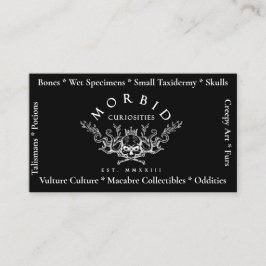 Morbid Curiosity Skull Business Card Macabre Visitenkarte