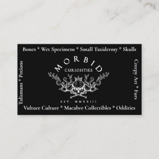 Morbid Curiosity Skull Business Card Macabre Visitenkarte