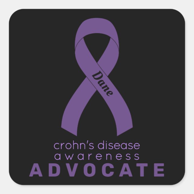 Morbus Crohn Advocate Black Square Sticker (Vorderseite)