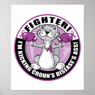 Morbus Crohn Cat Fighter Poster