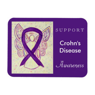 Morbus Crohn's Disease Awareness Ribbon Angel Magn Magnet