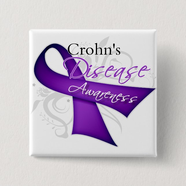 Morbus Crohn's Disease Awareness Ribbon Button (Vorderseite)