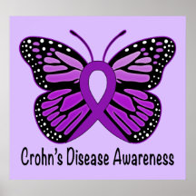 Morbus Crohn's Disease Butterfly Awareness Ribbon