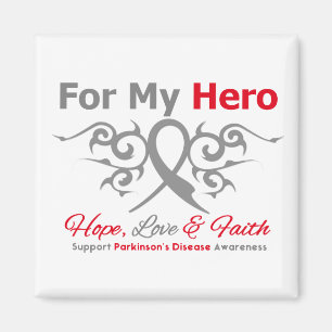 Morbus Parkinsons Tribal Ribbon Hero Magnet