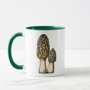 Morchel-Pilz Vintage-Botanik-Illustration Tasse