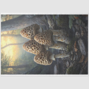 Morchel-Pilze-Illustration Decoupage Seidenpapier