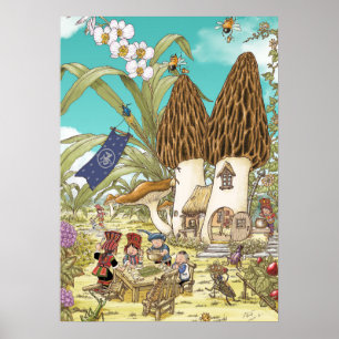 Morchel-Wandkunst — Yunnan-Geschichtenbuch Poster