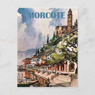 Morcote Küstenlinie, Luganersee, Schweiz Postkarte