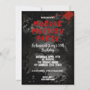 Mord an Whodunit mystery blutigen Party 40. 50. 60 Einladung