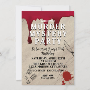 Mord an Whodunit mystery blutigen Party 40. 50. 60 Einladung