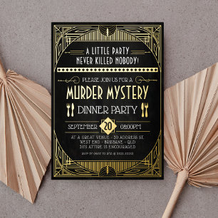 Mord-Mysterium-Abendessen-Party Folien-Einladung Folieneinladung