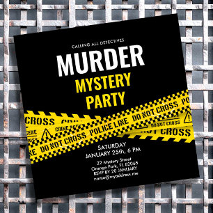 Mord-Mysterium-Party-Abendessen Gelbe Polizei-Bänd Karte