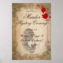 Mord Mystery Abend Poster Template Vintag