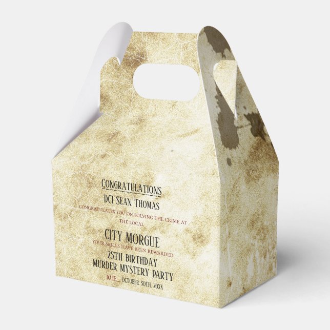 Mord Mystery Birthday Geschenkschachtel (Vorderseite)
