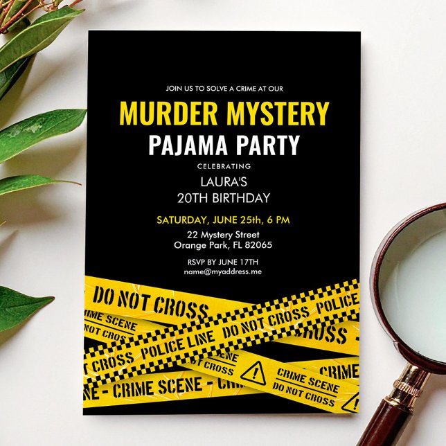 Mord Mystery Birthday Pajama Party Night Einladung (Von Creator hochgeladen)