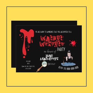 Mord Mystery Birthday Party Black Magnetic Card Magnetkarte