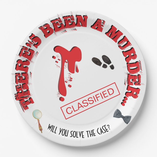 Mord Mystery Birthday Party BLOODY Pappteller (Vorderseite)