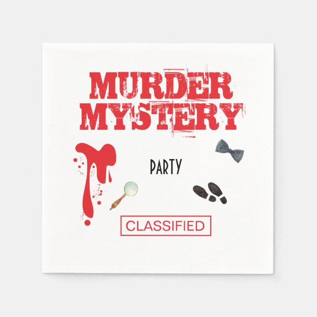 Mord Mystery Birthday Party Case Files Falten Serviette (Vorderseite)