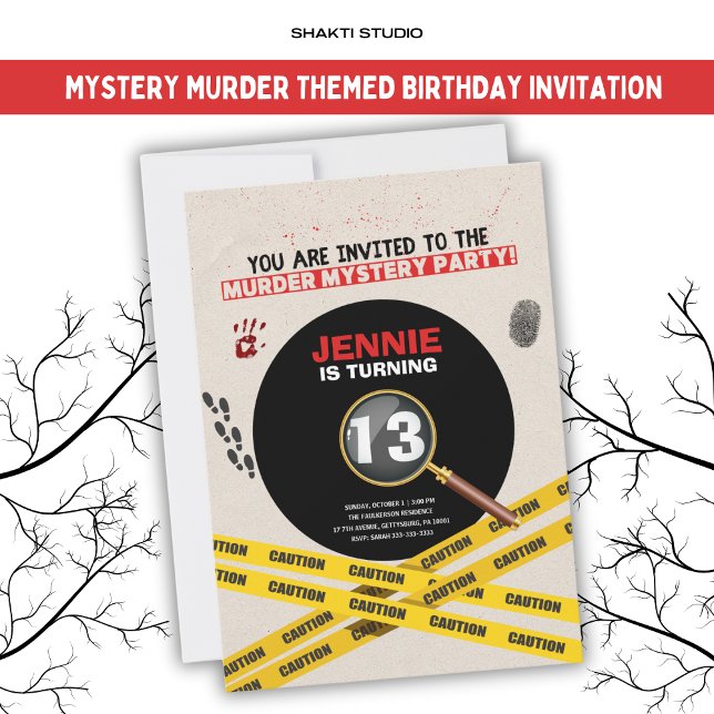 Mord Mystery Birthday Party Crime Szene Einladung (Von Creator hochgeladen)